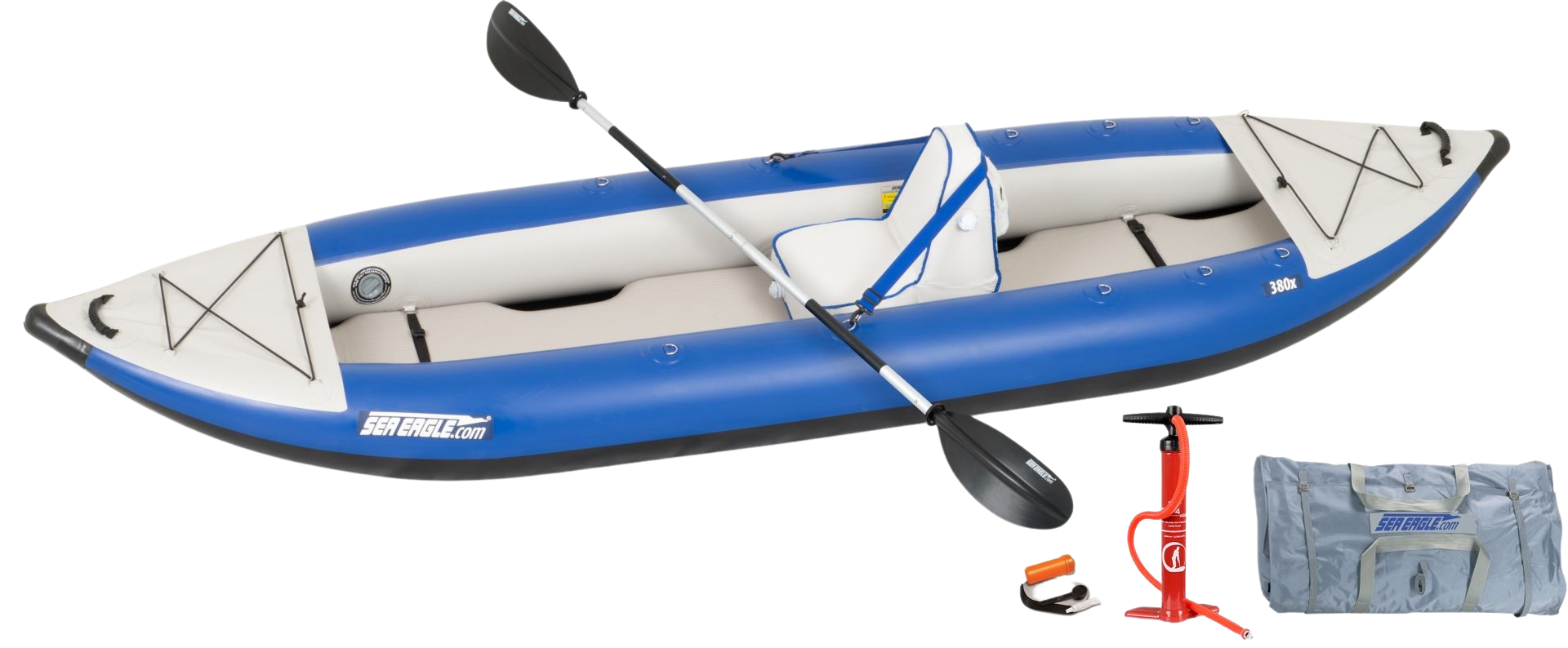 Sea Eagle, Sea Eagle 380X Explorer Inflatable Kayak Deluxe Package Blue Gray New