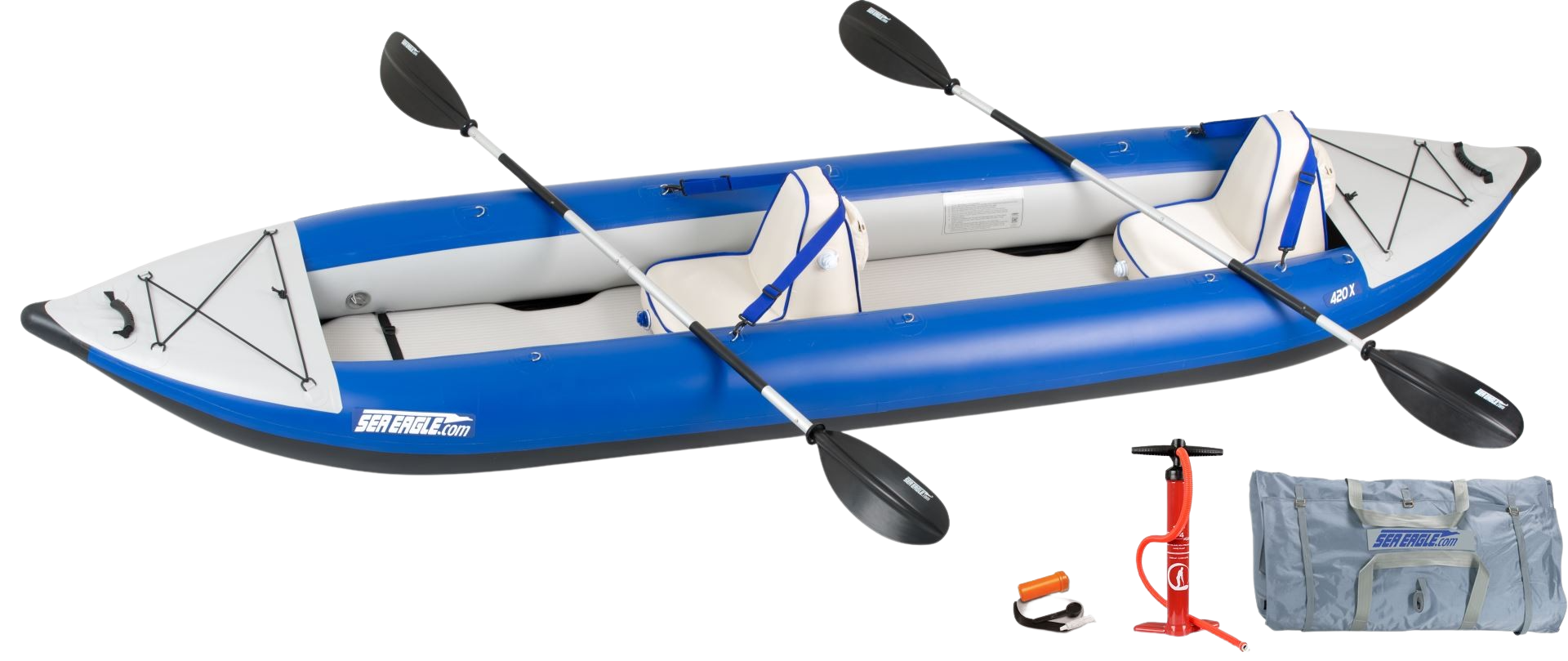 Sea Eagle, Sea Eagle 420X Explorer Inflatable Kayak Deluxe Package Blue Gray New