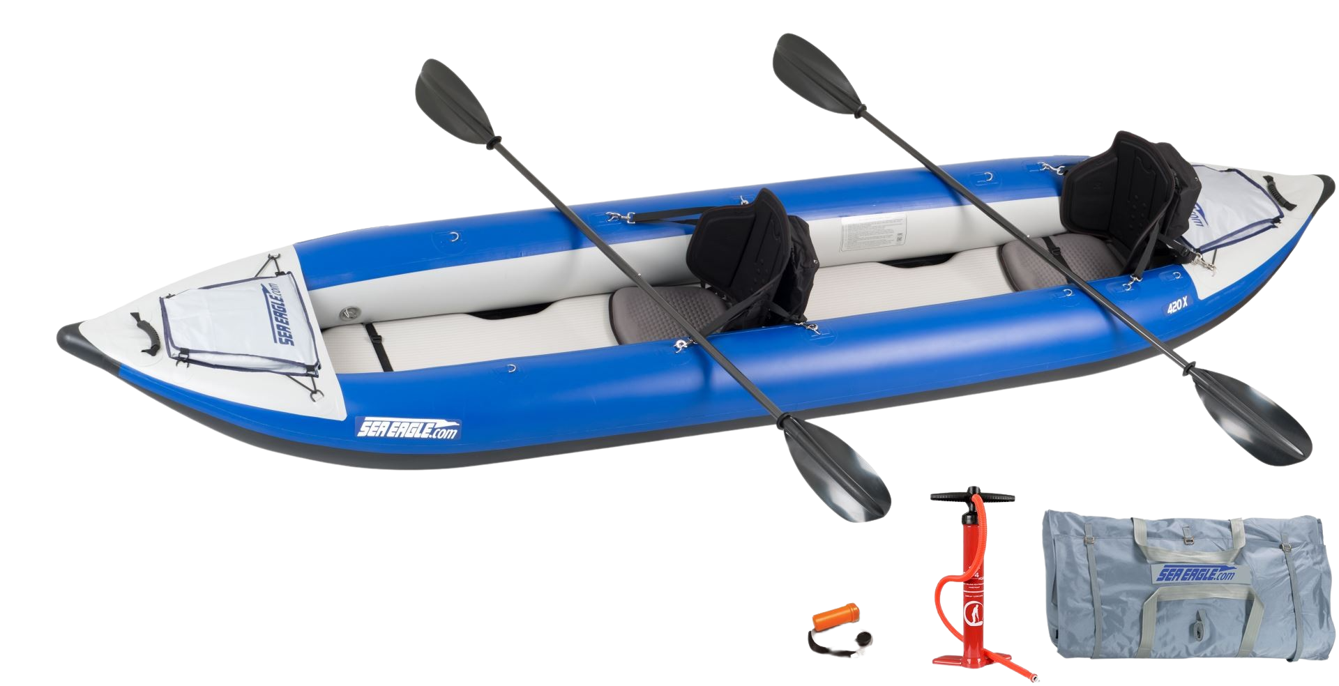 Sea Eagle, Sea Eagle 420X Explorer Inflatable Kayak Pro Carbon Package Blue Gray New