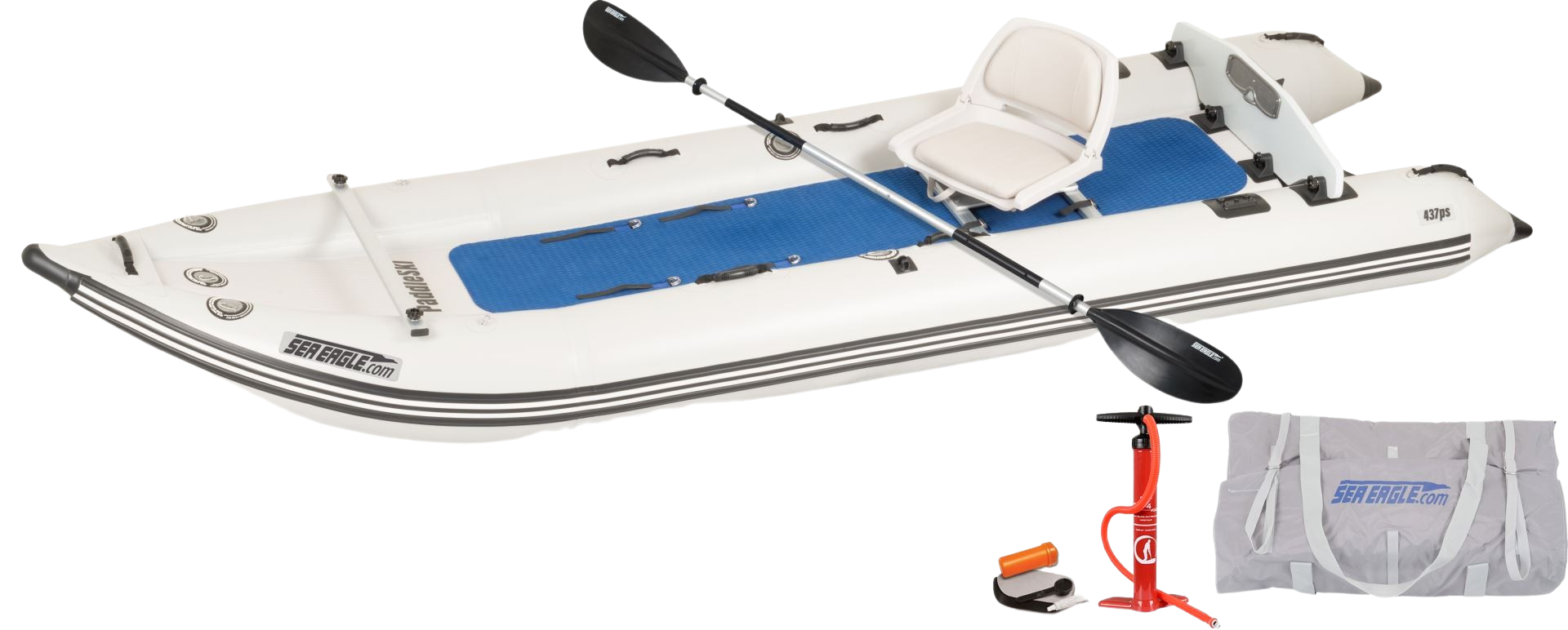 Sea Eagle, Sea Eagle 437PSK_ST PaddleSki Inflatable Catamaran Boat Solo Start-up Package New