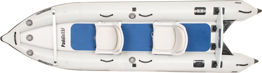 Sea Eagle, Sea Eagle 437PSK_SW PaddleSki Inflatable Catamaran Boat 2 Person Swivel Seat Package New