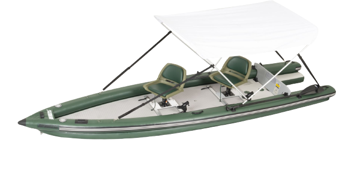 Sea Eagle, Sea Eagle FSK16K_SWC FishSkiff 16 Inflatable Fishing Boat 2 Person Swivel Seat Canopy Package New