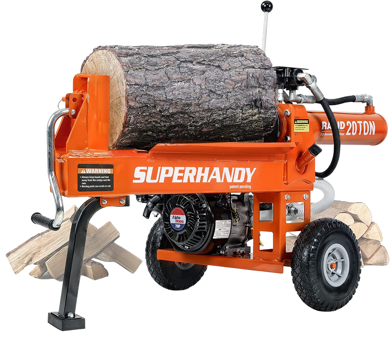 Super Handy, Super Handy GUO077 Portable 20 Ton Gas Powered Log Splitter New