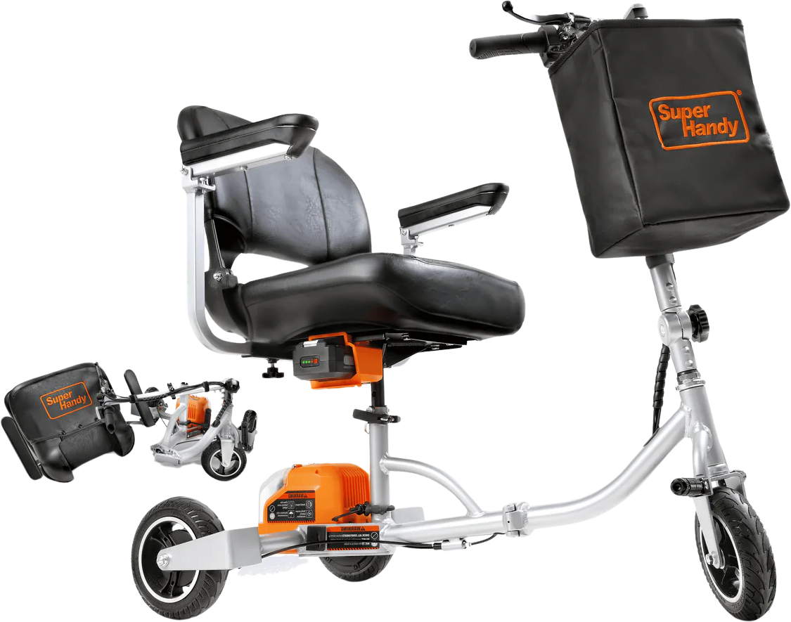 Super Handy, Super Handy GUT140 48V 3-Wheeled Lightweight Long Range with Extra Battery Folding Mobility Scooter New