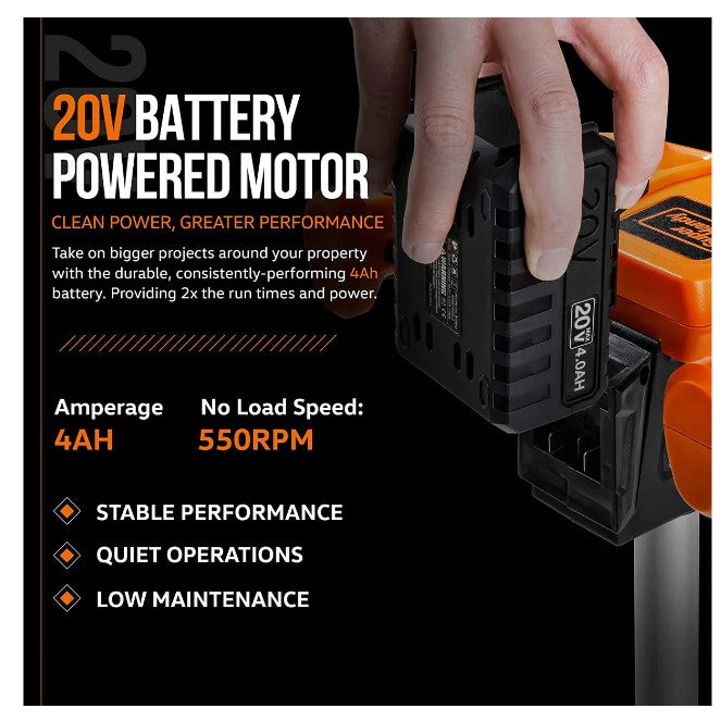 Super Handy, Super Handy GUT141 Electric Earth Auger 20V 4Ah Battery System 12" x 3" Drill Bit 3/4" Shaft New