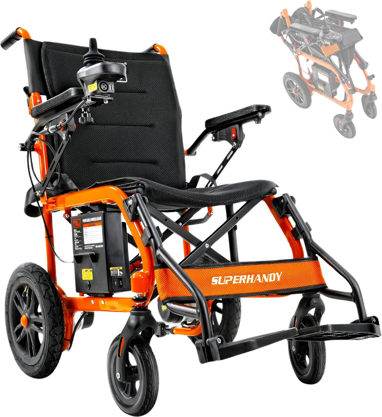 Super Handy, Super Handy GUT155 Foldable Electric Wheelchair 24V 6Ah 250W 3.7 MPH Max Speed 3.73 Mile Range New